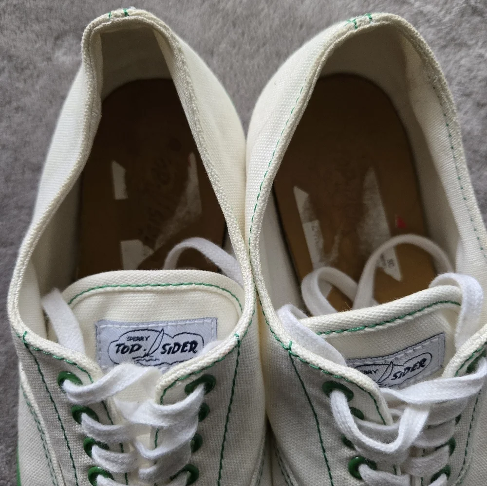 Mens Green Trim Sperry Shoes Top Siders